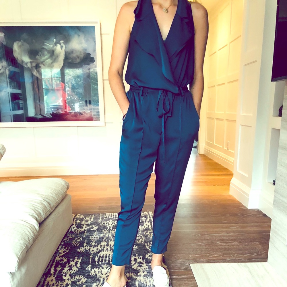 Blue Silk Robert Rodriguez Jumpsuit